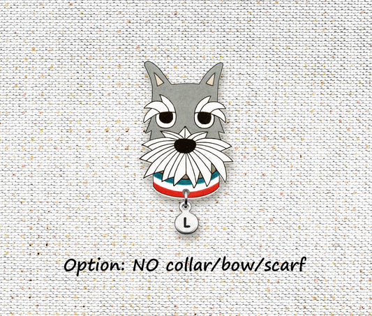Salt & Pepper Schnauzer Pin | Handmade Dog Brooch