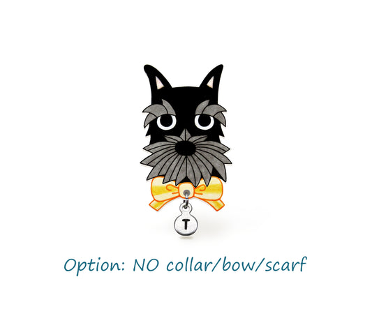 Black Gray Schnauzer Pin | Unique Dog Lover Brooch