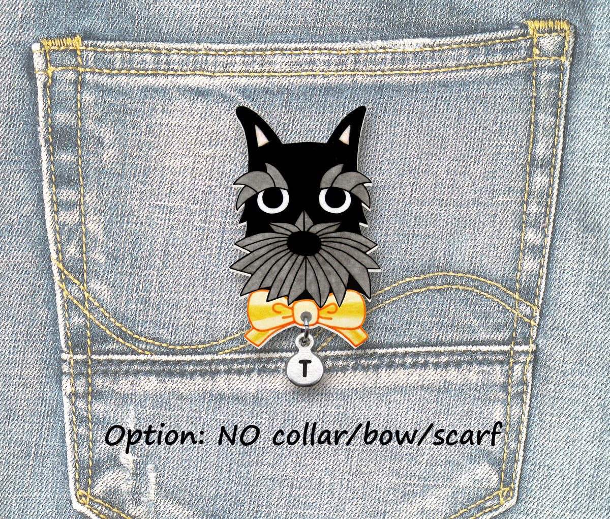 Black Gray Schnauzer Pin | Unique Dog Lover Brooch