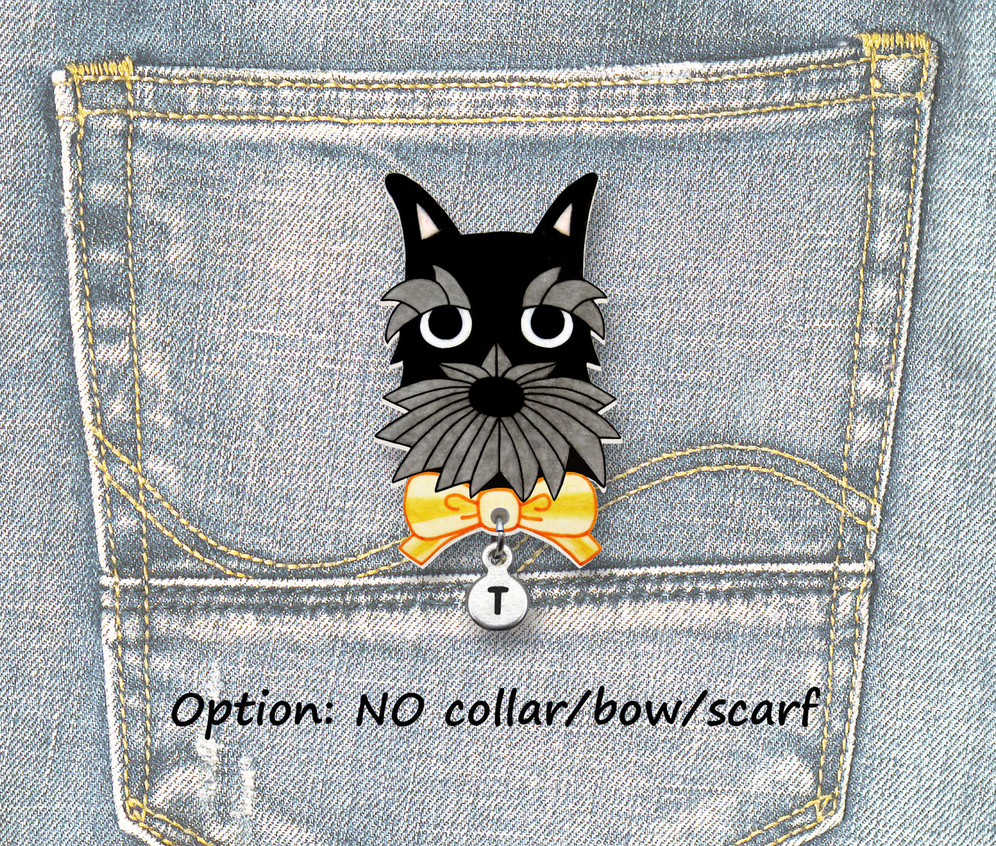 Black Gray Schnauzer Pin | Unique Dog Lover Brooch