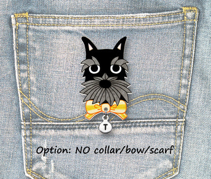 Black Gray Schnauzer Pin | Unique Dog Lover Brooch