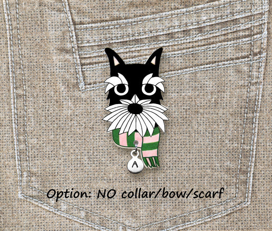 Black Silver Schnauzer Pin | Handmade Dog Lover Gift