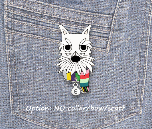 White Schnauzer Pin | Unique Dog Mom Gift