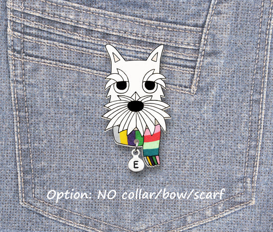 White Schnauzer Pin | Unique Dog Mom Gift