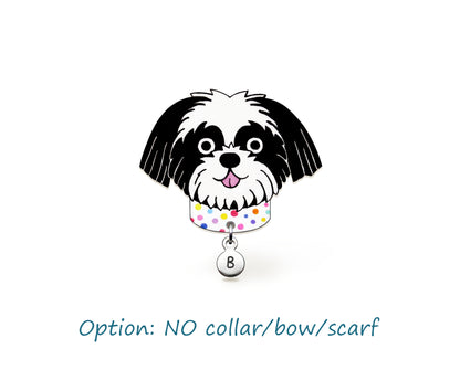 Black & White Shih Tzu Pin | Cute Handmade Dog Brooch