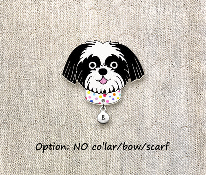 Black & White Shih Tzu Pin | Cute Handmade Dog Brooch
