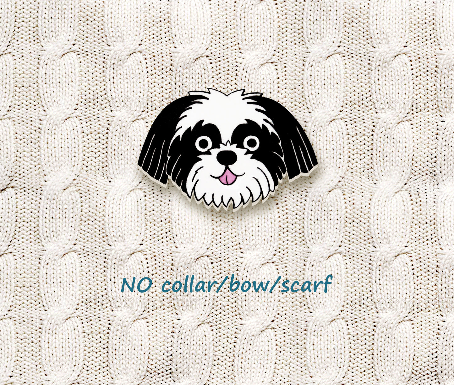 Black & White Shih Tzu Pin | Cute Handmade Dog Brooch