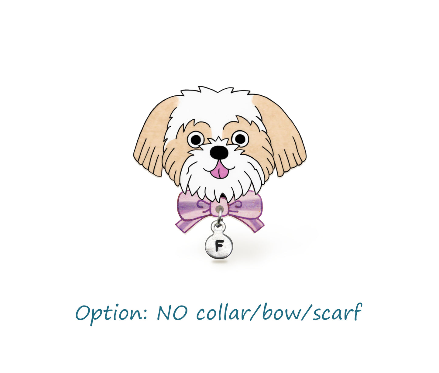 Beige Cream Gold White Parti Shih Tzu Pin