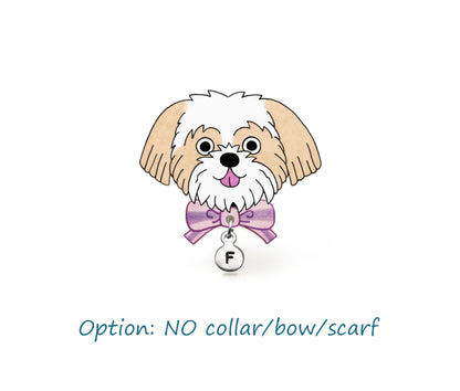 Beige Cream Gold White Parti Shih Tzu Pin