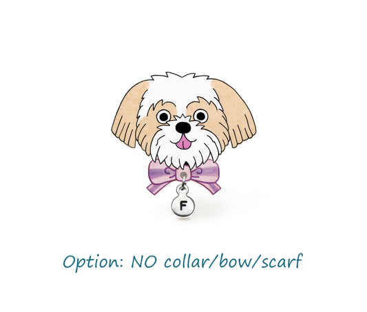 Gold & White Shih Tzu Pin | Unique Dog Lover Jewelry