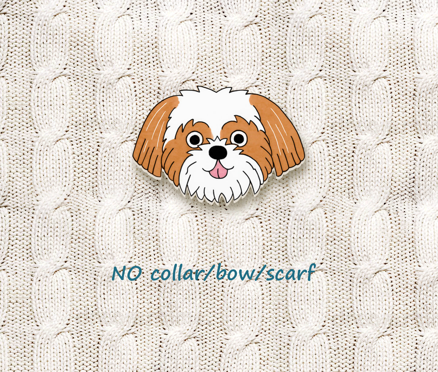 Red & White Shih Tzu Pin | Personalized Dog Lover Jewelry