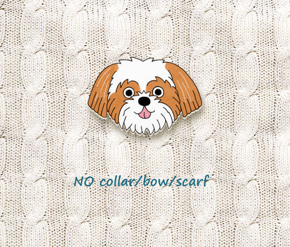 Red & White Shih Tzu Pin | Personalized Dog Lover Jewelry