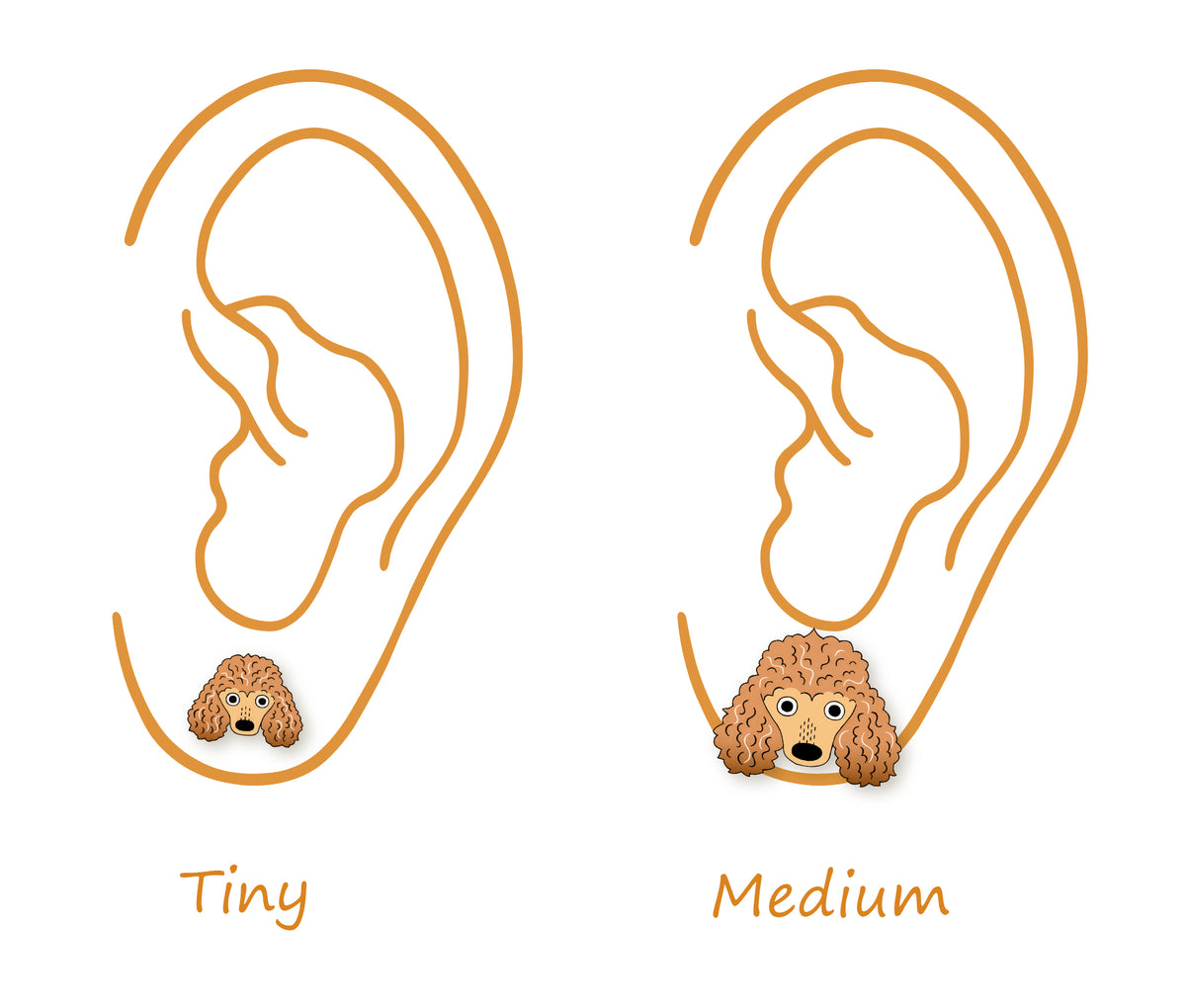 Tiny Apricot Poodle Stud Earrings | Hypoallergenic Handmade Dog Jewelry