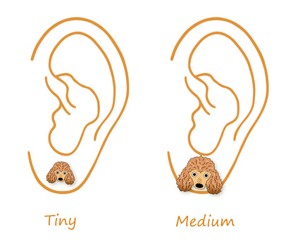 Tiny Apricot Poodle Stud Earrings | Hypoallergenic Handmade Dog Jewelry