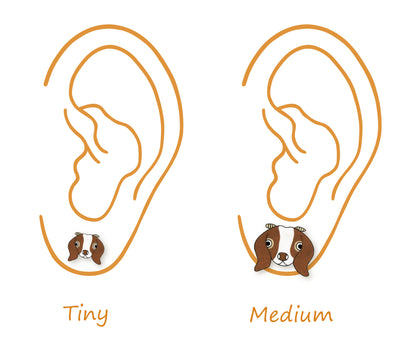 Tiny Boer Goat Stud Earrings | Hypoallergenic Animal Lover Gift