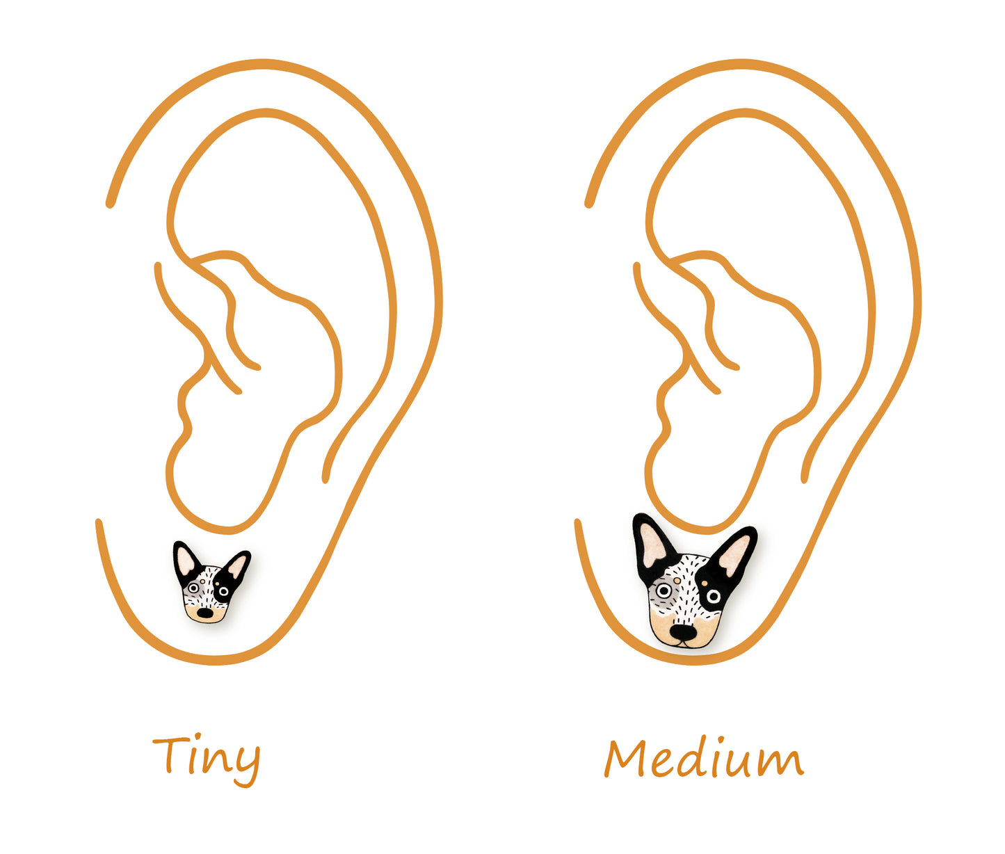 Tiny Blue Heeler Stud Earrings | Australian Cattle Dog Jewelry